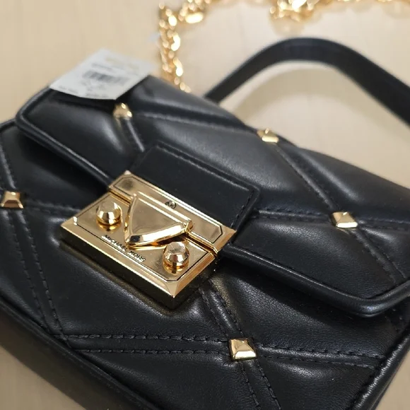 Michael Kors Black Mini Bag with Gold Chain - Picture 2 of 5